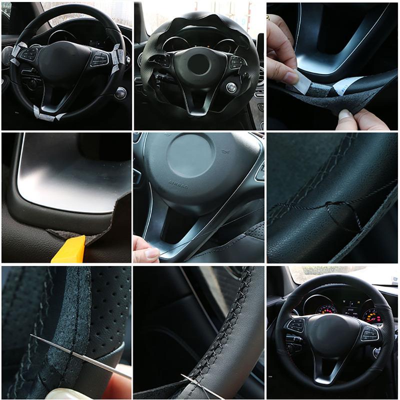 Nappa Leather ized Car Steering Wheel Cover For Kia Sportage2 Sportage 2005-2010 Car Accessories Black Wear Resistant