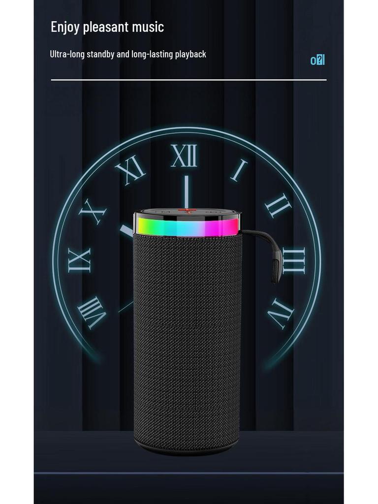 High-Quality Sound Portable Outdoor Bluetooth Speaker with Colorful Light Effects and Card Slot W17