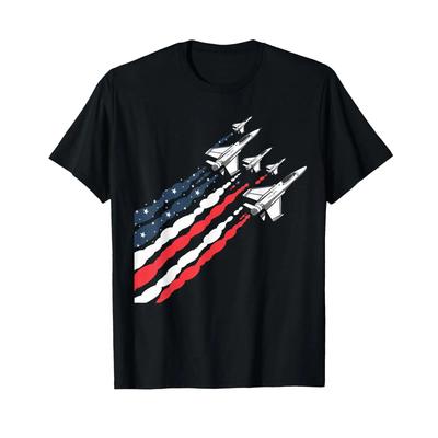 Patriotic Fighter Jet Airplane American Flag Vintage T Shirt Vintage Streetwear Soft Graphic Breathable Comfortable