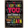 1pc Vintage Wall Sign - "Everything You Don't Know is Something You Can Learn" Educational Math Symbols, Metal Wall Art Decor