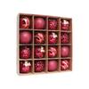 16Pcs/set Electroplating Painting Christmas Ball Ornament Glitter Xmas Baubles New Year Gift Xmas Tree Hanging Pendant Plastic