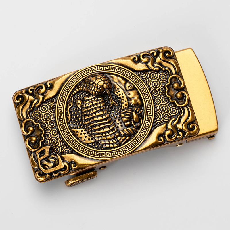 Zodiac Herren Automatik Gürtelschnalle Personalisiert Retro Kupfer 40cm Automatische Zinklegierung Gürtelschnalle