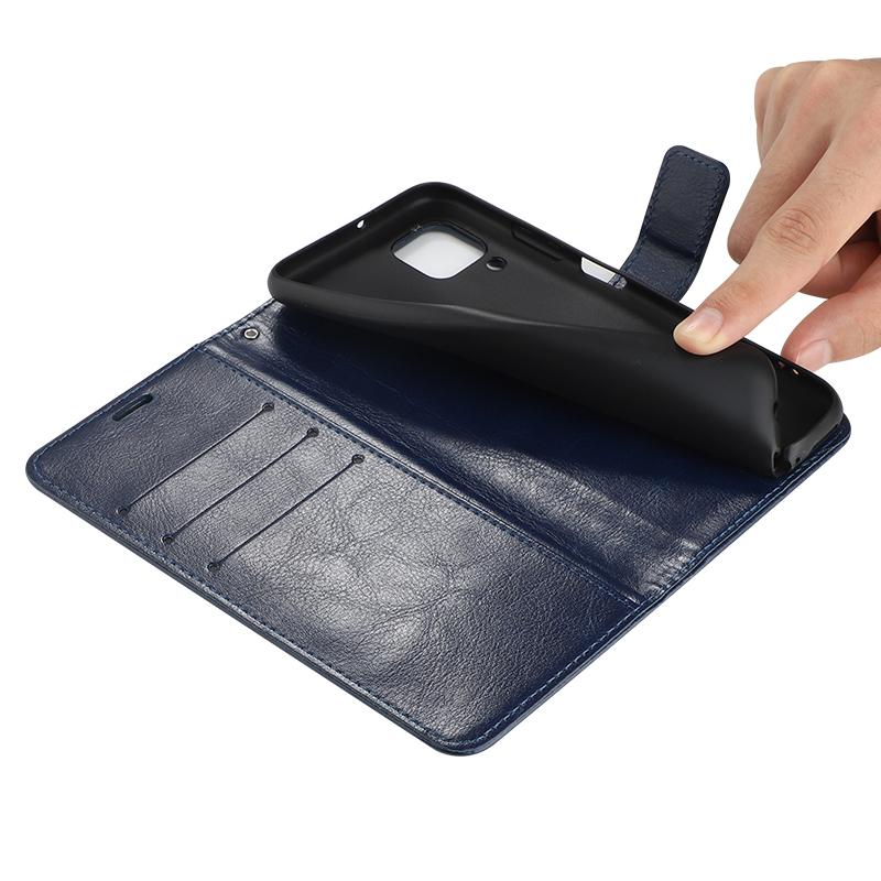Luxury Retro Magnetic Buckle Leather Phone Wallet Case Stand For Oppo A5 A9 Vivo V20 Realme OnePlus Moto Business Card Slot Holder Flip Book Cover Bag