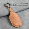 Car Key Case Cover For Byd Formula Leopard 5 Fangchengbao 5   Leather Keychain 3 Buttons Keyless Holder Accessories