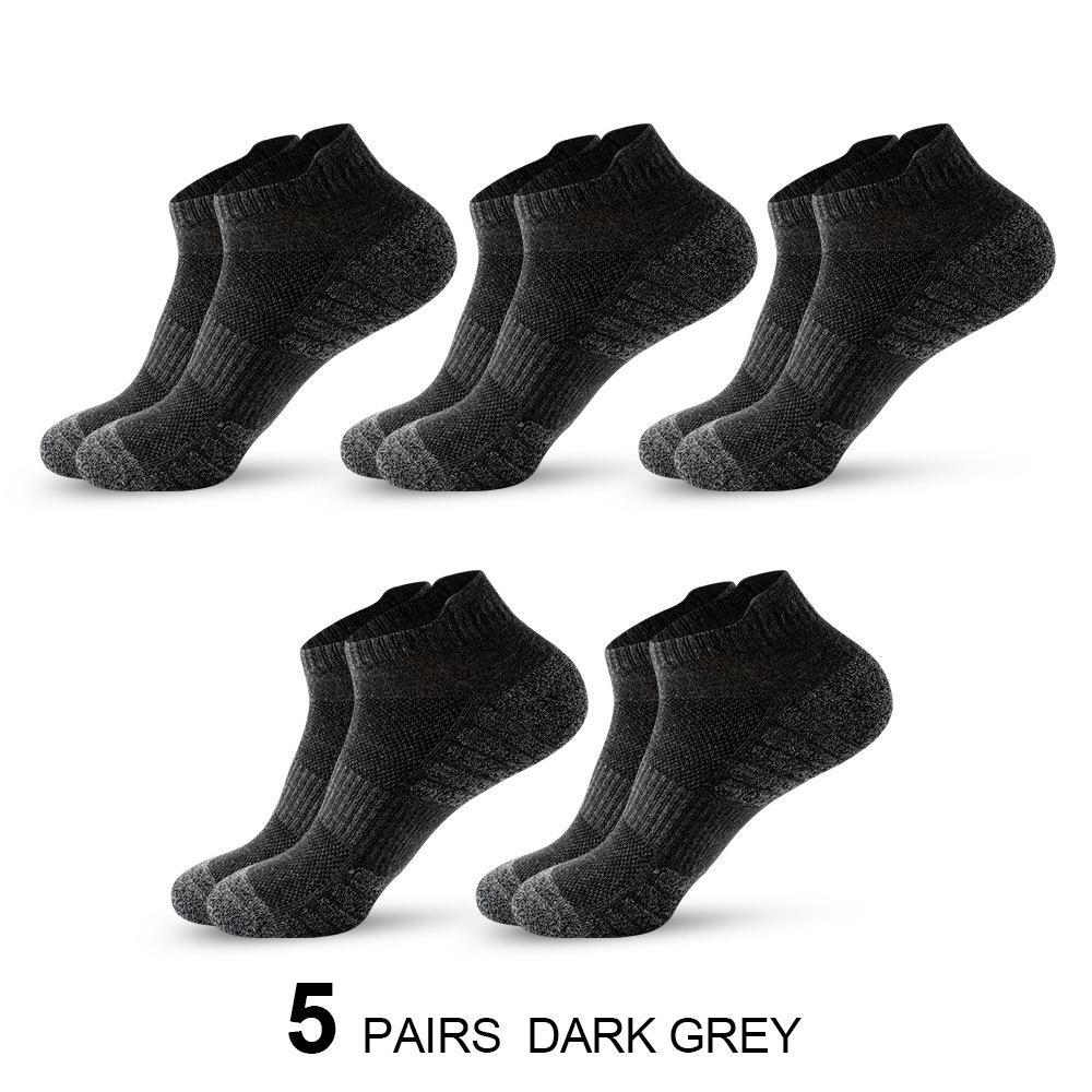 Men's Breathable Cotton Sports Socks - Sweat-Absorbent Mesh for Running, Basketball, and Badminton.