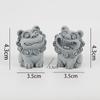 2Pcs Chinese Legend God Beast Statue Cute Gatekeeper God Stone Sculpture Spirit Beast Lion Handmade Gift Diy Decor