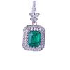 Trendy Fashion Simple 925 Sterling Silver Platinum Plated Emerald Pendant Necklace High Quality Colorful Wedding Engagement