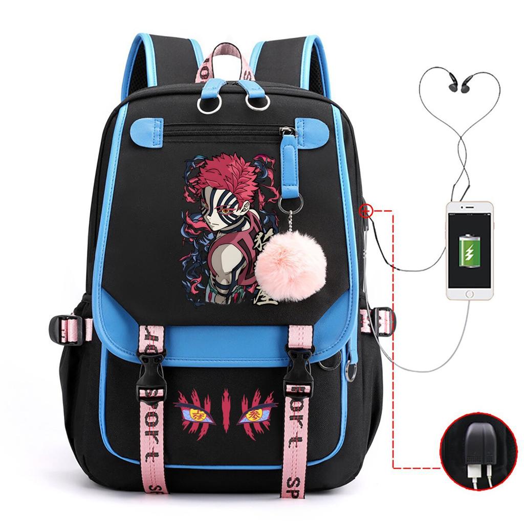 Ghost Extermination Surrounding Day Trend Backpack Large Capacity Student Schoolbag Multi-functional Leisure Outdoor Bag