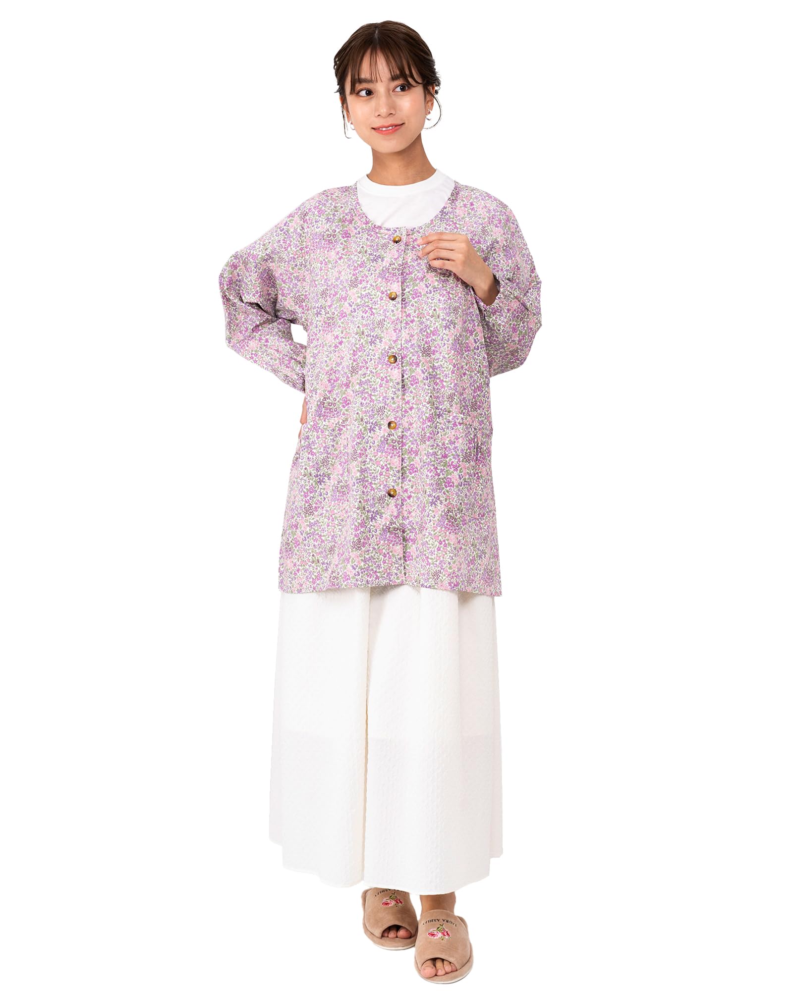 

LIBERTY cooking apron with floral stylish front water with Scandinavian Japanese FREE [Nigai] pattern, button, repellent, pockets, style, yukata,