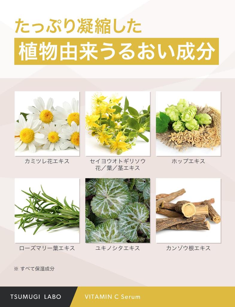 Tsumugi Labo Vitamin C 20ml Moisturizing 03 Made in TSUMUGI LABO Derivative, 35% Concentrate, Serum, T-Lab Serum, Japan, Additive-Free Formula,