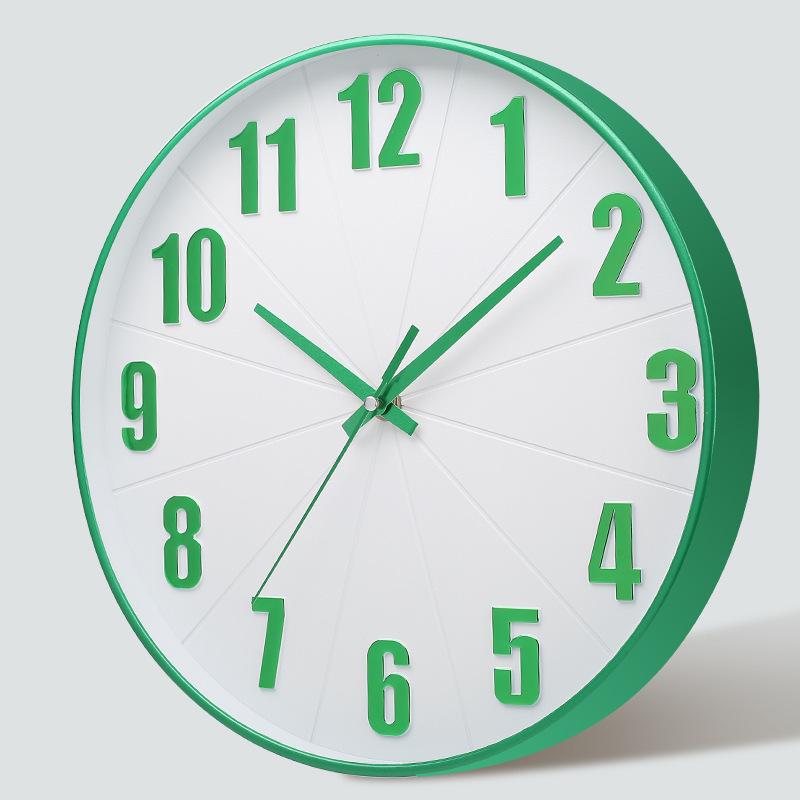 12 Inch 30CM Silent Wall Clock, Creative and Fashionable, Three-dimensional Digital Minimalist Clock for Home Living Room