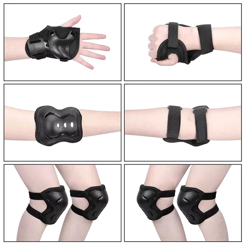 6Pcs/Set Kids Boy Girl Safety Helmet Knee Elbow Pad Sets Crianças Ciclismo Skate Bicicleta Capacete Proteção Segurança Guarda