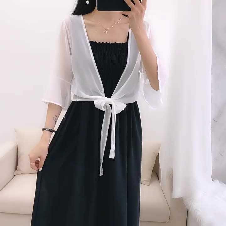 Women's Summer Chiffon Shrug: Lightweight, Versatile Cardigan for Sun Protection Over Sleeveless Dresses
