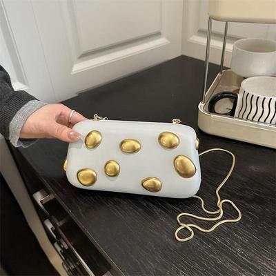 Elegancka Minimalistyczna Metaliczna Wieczorowa Torba Listonoszka