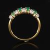 925 Silver Oval Gemstone Ring Ruby Emerald White Topaz Gold Plated Women Jewelry