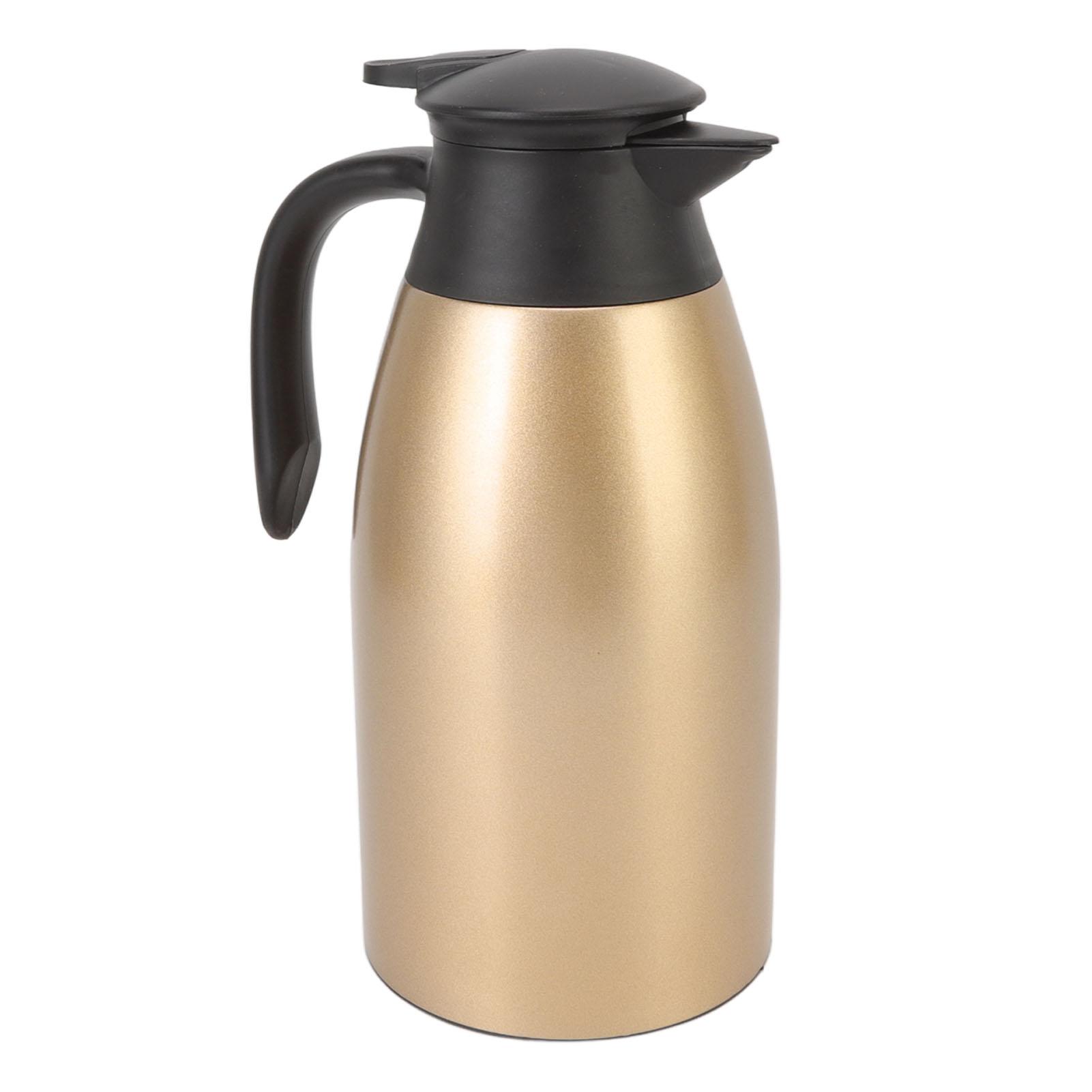 

Tea Vacuum Pot 304 Stainless Steel Leakproof Lid 2L Capacity Portable Handle Easy Cleaning Coffee Insulated Vacuum L золотой
