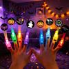 Elastic Ring Projector Lights Halloween Finger Lights LED Spooky Projection Rings with Pumpkin Ghost Bat Small Prizes for Classroom Parties Patterns