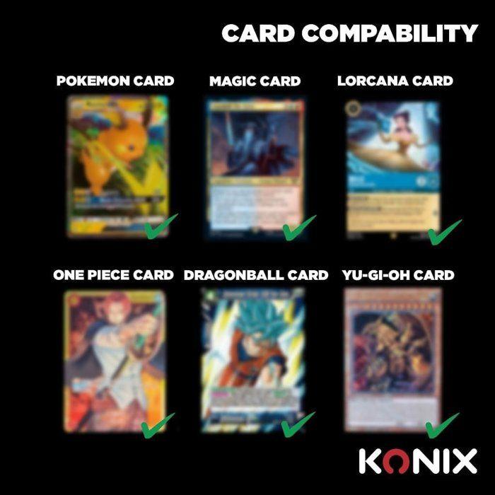 Classeur Premium avec reliure a anneaux - Konix - Jeux de cartes a collectionner - Magic The Gathering, Pokémon, Yu-Gi-Oh! - Noir