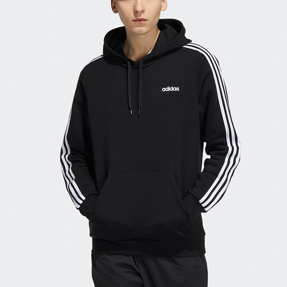 adidas Neo 3-Stripes Fleece Hoodie Men Tops Black H14202