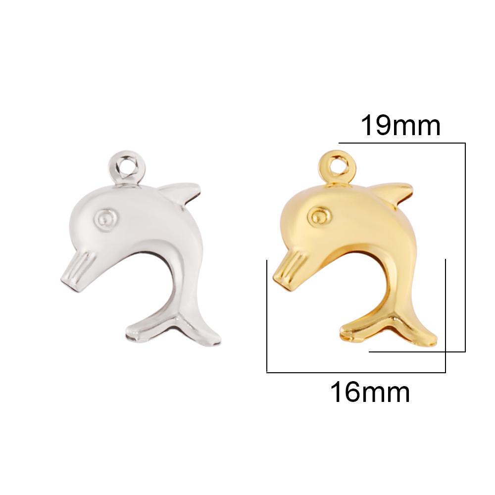 10pcs Stainless Steel Charms Dolphin Sea Star Shell Charms for Jewelry Making Shell Pendant Diy Accessories Silver