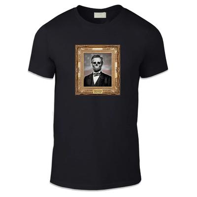 Framed Abe Lincoln Skull Unisex T Shirt - Fun Parody Cool History Chic