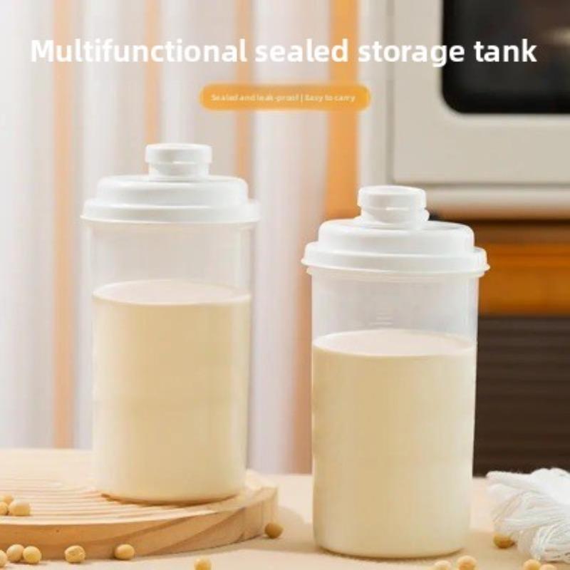 Multi-functional Sealed Storage Tank, Household Shaker Cup, Refrigerator Cold Water Cup with Lid, Leak-proof, White Sugar Portioning Bottle