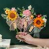 Crochet Flower Pen Black Ballpoint Pen Woven Bouquet Pens Black Ballpoint Artificial Flower Stationery Pen Teachers ' Day Gifts