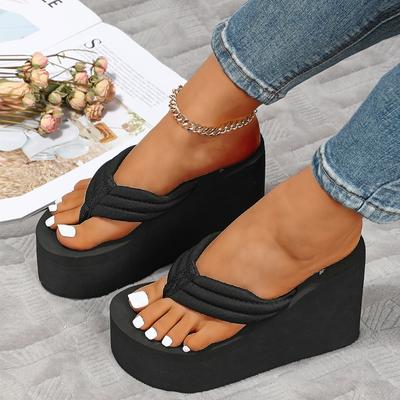 Zapatos Casuales de Playa para Mujer Talla Grande Sandalias de Suela Gruesa Chanclas Sandalias de Tacón