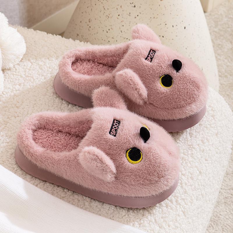 Qidashun's new autumn and winter cotton slippers, indoor and outdoor plush cotton shoes are warm and thickened, cute cotton mops.