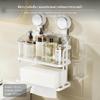2Pack Suction Bathroom Shelf, NoDrill Wall Mounted Organizer, MultiFunctional Storage Rack White 1 S