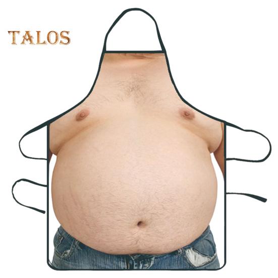 Roligt ärmlöst förkläde för män Kreativt matlagningsförkläde med justerbara midjeband White Elephant-presenter Jul förkläden för fest Julstrumpa