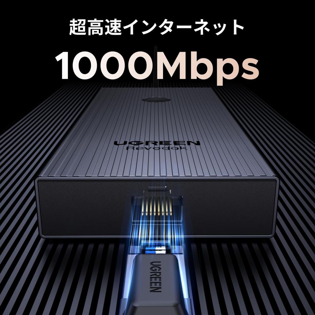 UGREEN Revodok Pro Hub with 10Gbps Data 4K Gigabit and Card Compatible with and More 9-in-1 USB-C Transfer, HDMI, LAN, PD100W, SD/TF Reader, MacBook,