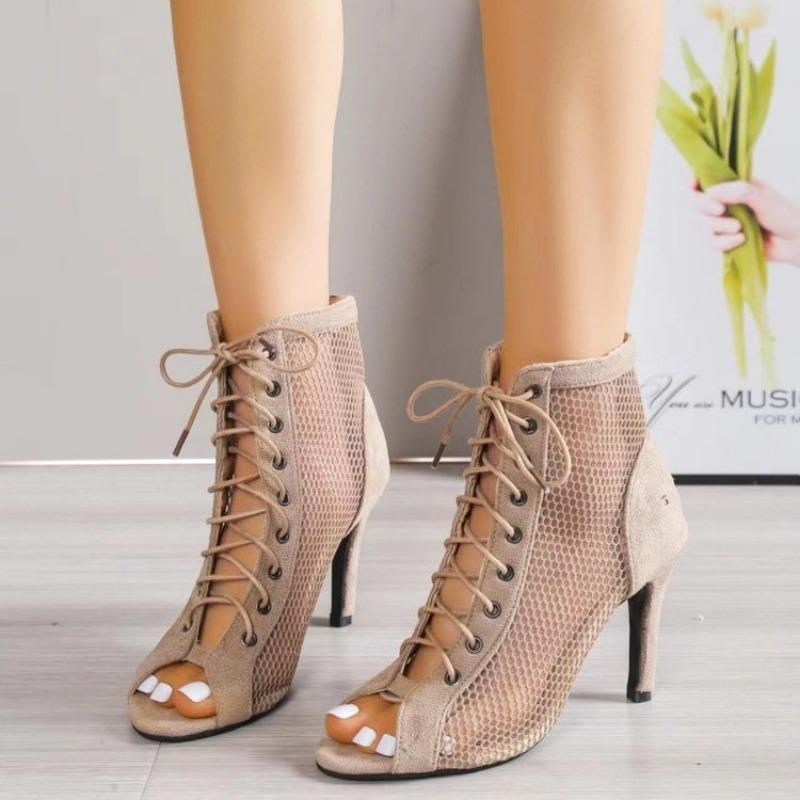 New hollow sandals fashion cross strap sexy stiletto sandals large size women's cool boots