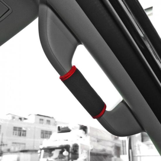 For 2019-2024 Dodge Ram 3500/2500/1500 Red A/B Pillar Handle Soft Cloth Cover 4P