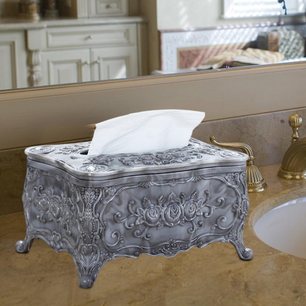 Gold Edge Small Napkin Tissue Box Paper Box Creative Acrylic Desktop Plastic Paper Box