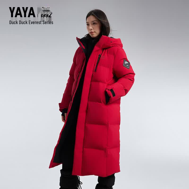 YAYA Унисекс Длинная Пуховая Куртка YE5B008866A M красный