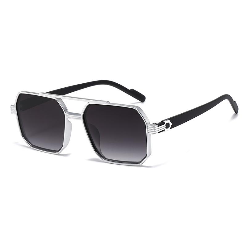 

Protective Glasses New Fashion Large Frame Polygonal Sunglasses Retro Personalized Double Beam Sun Glasses European and American