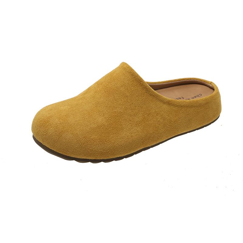 Platform Birkenstock shoes bag head half slippers women's outer wear 2025 spring and autumn new models pregnant women retro ugly Boken half drag