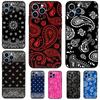 Black Bandana Paisley Phone Case For iPhone 16 Pro Max 15 14 12 11 13 17 Pro Max Plus 12 13 Mini 16e 17 Air Cover