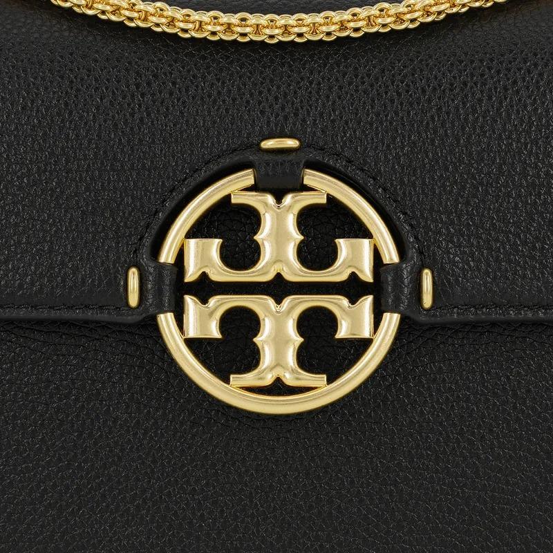 TORY BURCH Miller 22 Spring Summer Flip-Closure Calfskin Crossbody Shoulder Bag Small Women's Black