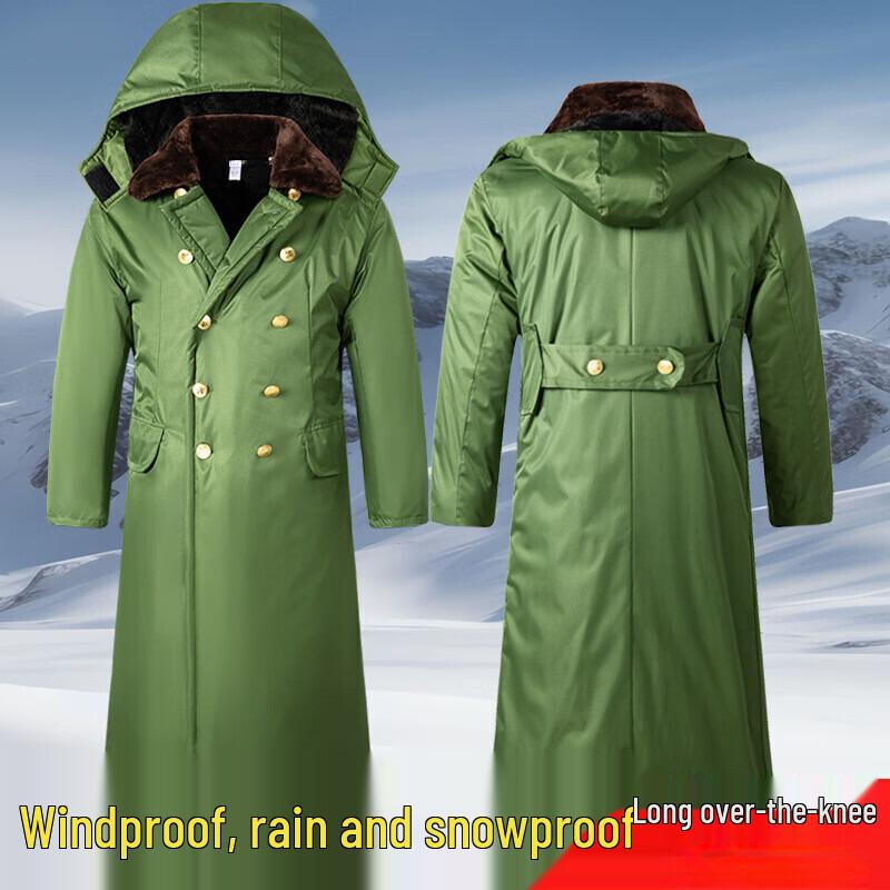 Men's Waterproof Military Winter Coat with Velvet Lining - Thick, Insulated, and Warm Long Cotton Jacket for Cold Protection