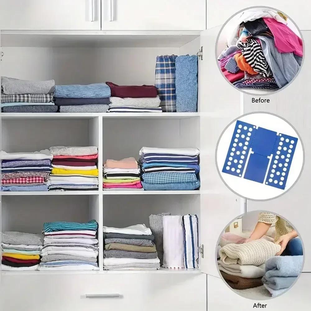 1pc Adjustable Shirt Folding Plate Kids Adult Clothes Folding T Shirts Jumpers Save Time Quick Clothes Folding Board Storage