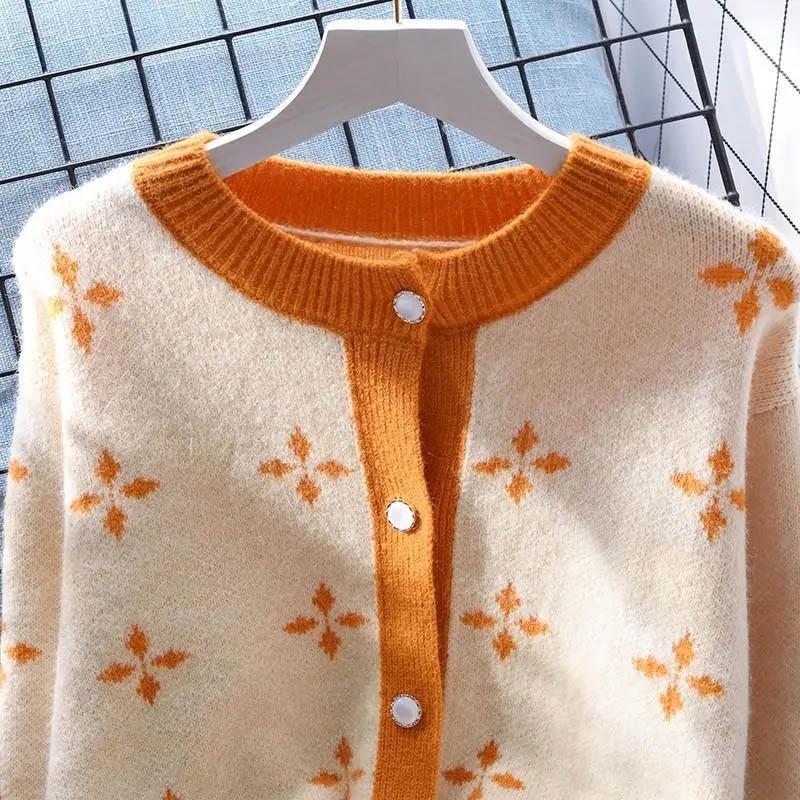 Pullover Mantel Strickjacke für Damen Herbst Winter Große Größe Vintage Locker Langarm Strick-Cardigan Pullover Jacke