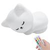 Touch LED Cat Night Light Remote Control For Kid Children USB Rechargeable Silicone nightligh Child Cat Lamp for Birthday Gift