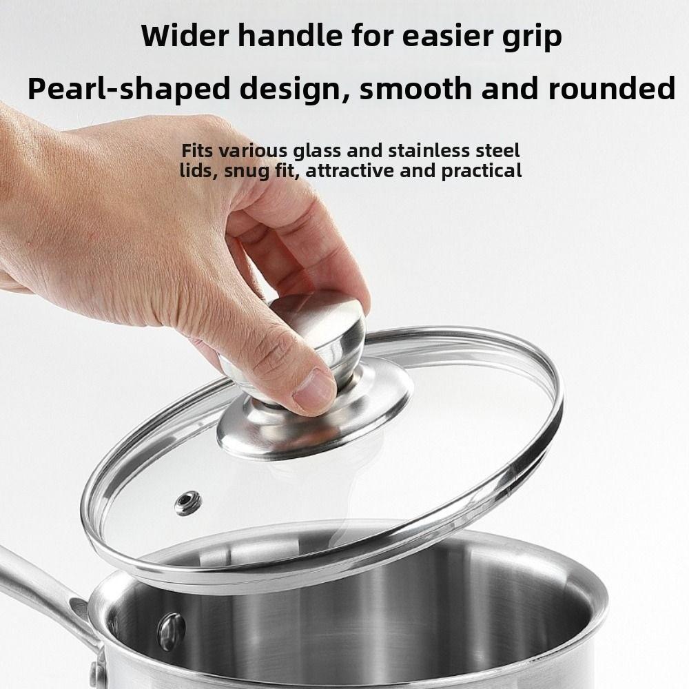 Durable Stainless Steel Pot Lid Holding Lifting Handle Heat Resistant Pan Lid Grip Replacement Knob Cookware Parts