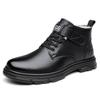Botas de Invierno Cálidas de Cuero Genuino para Hombre con Forro de Lana de Caña Alta para Caminar, Ir al Trabajo, Exteriores y Clima Frío Tallas 38-44