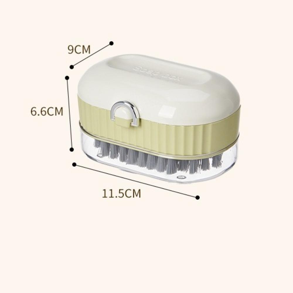 Plastic Soap Dish Holder with Roller Brush Drainable Soap Box Multi-functional Cleaning Brush Bathroom Kitchen Sink Organizer