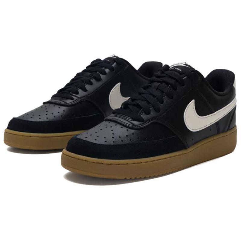 Nike Court Vision Abrasion Resistant Breathable Low Top Skateboard Shoes Men's Black White Sneakers IB2998-004