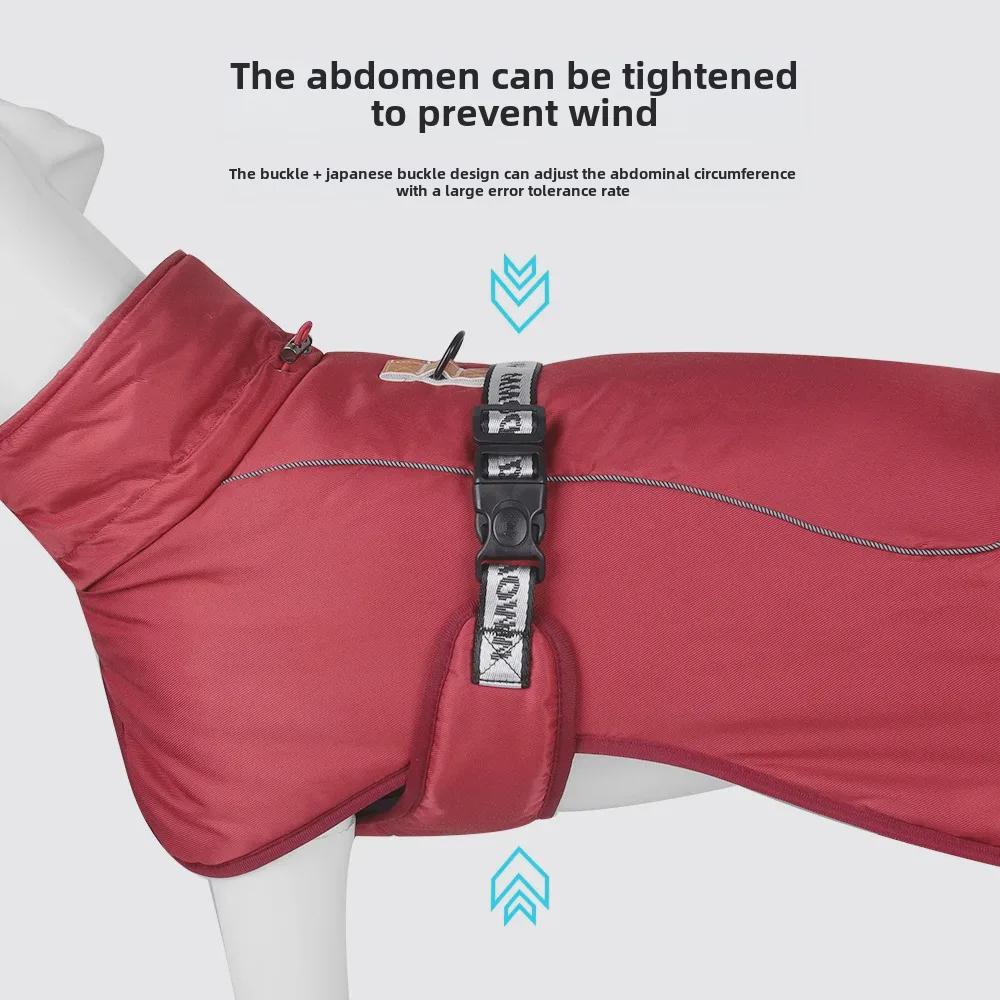 Reflektierender dicker Wintermantel für große Hunde - Warme Baumwoll-Haustierkleidung