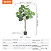 Artificial Fiddle Leaf Fig Tree, 5 FT, Secure PE Material & Anti-Tip Tilt Protection Low-Maintenance Faux Plant, Lifelike Green Fake Potted Tree for